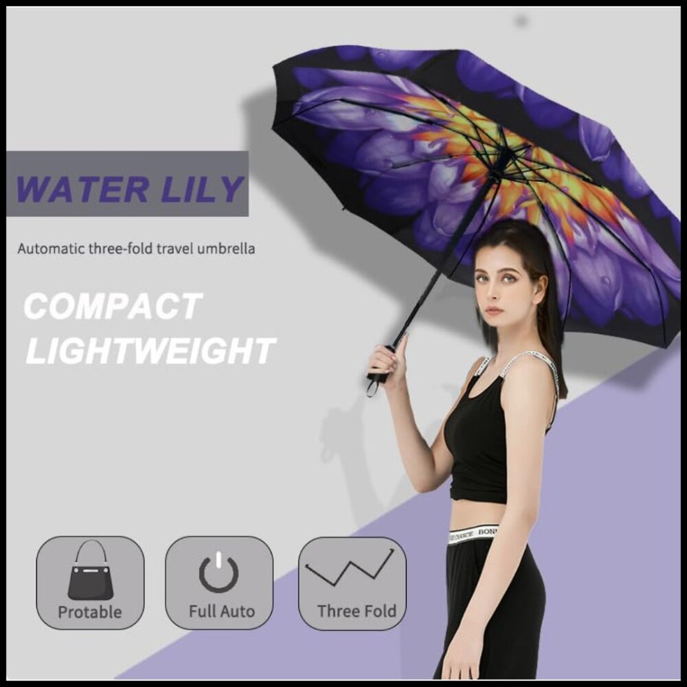 Compact Automatic Umbrella Windproof Travel Porta… - image 5